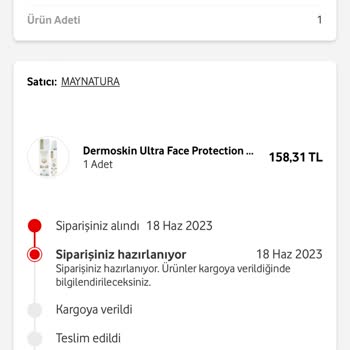 Vodafone Her Şey Yanımda Ürün Kargoya Verilmedi!