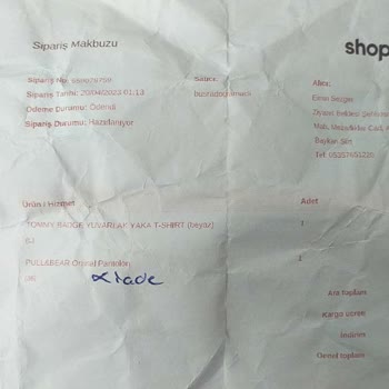 Büşra Doğramacı Boutique Satıcıya Ulaşamıyorum Ve İade Yapılmış Ama Parayı Yatırmıyor