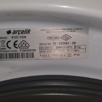 Arçelik Çamaşır Makinesi 9173YCM 2.5 Aydır Sürekli Arıza