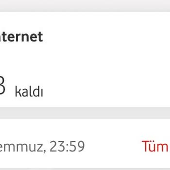 Vodafone Kalan İnternet Kullanımım Yanlış