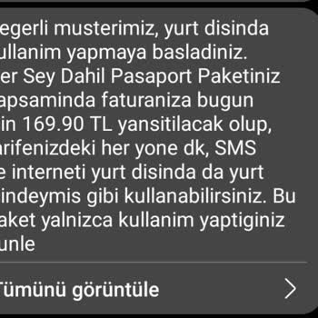 Vodafone Yurt Dışında Bulunmadığım Halde Ücret Kesilmesi
