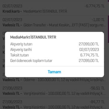 Media Markt Ödemesini Yaptığım Sipariş Sistemde Gözükmüyor