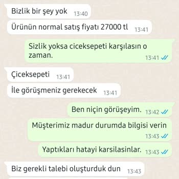 Çiçek Sepeti Fiyatın Arkasında Durmadı. Siparişimi İptal Etti.