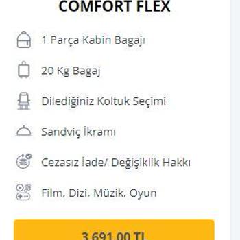 Pegasus Comfort Flex Paketinden İade Ücreti Kesiyor