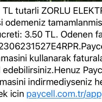 Paycell Elektrik Faturası Ödeme Mesajı Aldım Ve Bana Ait Değil