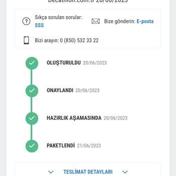 Decathlon Sipariş Verip Ödediğim Ama Gönderilmeyen Ürün Hakkımda