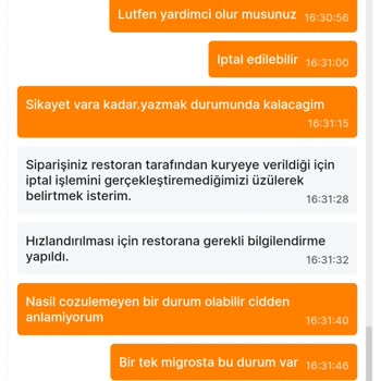 Migros Yemek Siparişin İletilmemesi Ve Ücret İadesinin Yapılmaması