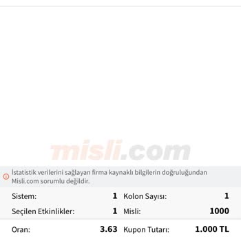 Misli.com Yarı Karşılıklı Gol Oldu Gözüktü 27000 Tl Gitti