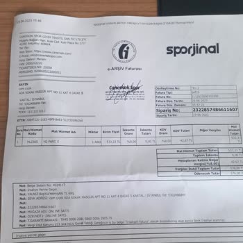 Sporjinal.com Para İadesi Ve Kargo