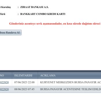 Kuryenet Kredi Kartı Teslim Edilmemesi