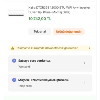 Hepsiburada Ve Daikin Yetkisi Kimseye Ulaşılamıyor.