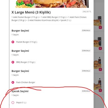 Yemeksepeti Packet Burger Yanlış Ürün Göndermesi