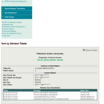 UPS Türkiye Kargomu Teslim Etmiyor