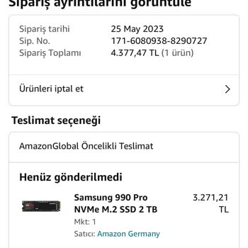 Amazon Stokta Olmayan Ürünü Sattı. 1 Aydır Ürünü Kargolamadı.