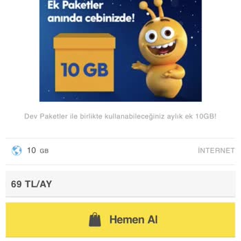 Bu Paket Hattınız İçin Uygun Değildir (Turkcell)