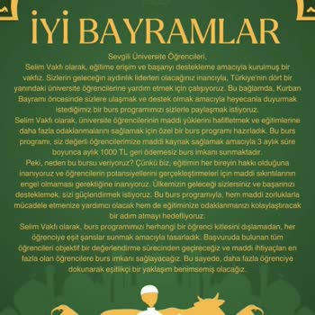 Selim Vakfı Burs Yalanı