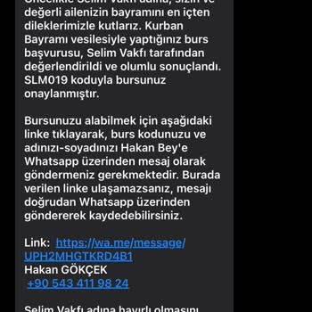 Selim Vakfı Burs Yalanı