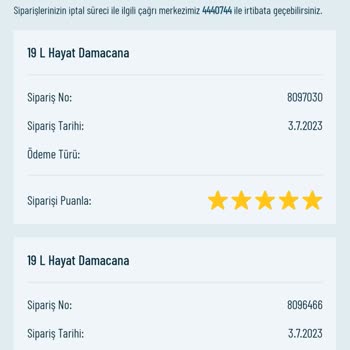 Hayat Su Verilen Siparişin Ücreti Alınıyor Ürün Gelmiyor.