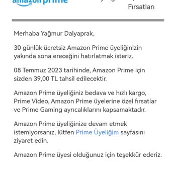 Amazon Prime Üyeliği İptal Edememe