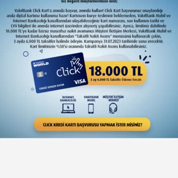 VakıfBank Click Kart Avans Kampanyası Sorunu!