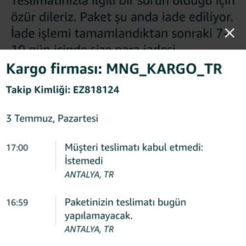 MNG Kargo Demre Şubesi Yanlış Beyanda Bulunarak Beni Zora Sokuyor