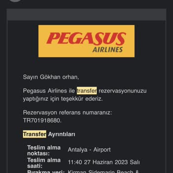 Pegasus Parası Ödenmiş Transfer Hizmetini Yapmadılar!