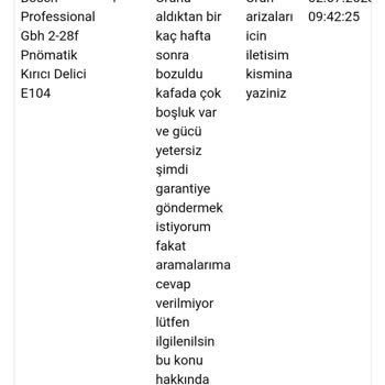 Ekinler Profesyonel El Aletleri Çok Kısa Sürede Bozulan Ürün