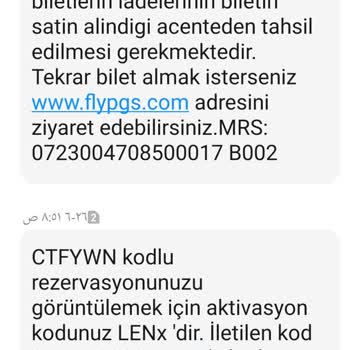 Pegasus Bilet Ücreti İade Edilmedi