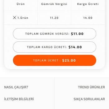 Amerika Sepetim Söylediklerinden Yüksek Kargo ve Gümrük Vergisi Talep Ediliyor