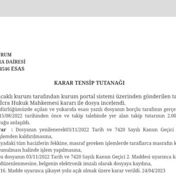 Türk Telekom'un Kapanan Dosyayı Halen Da Borçlu Göstermesi