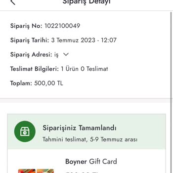 Boyner Gift Card Kod Problemi