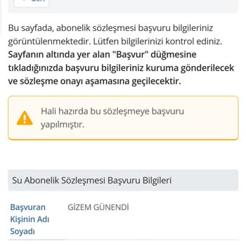 İSKİ Halihazırda Sözleşmeye Başvuru Yapılmıştır Hatası