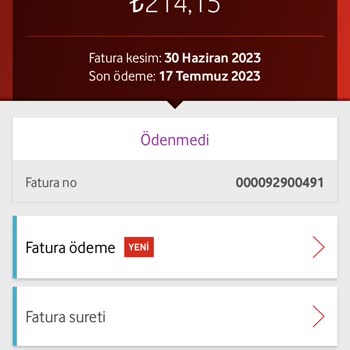 Vodafone Net Fatura Ücretinin Fazla Kesilmesi