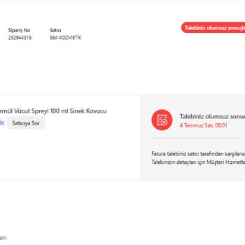 Hepsiburada Ve Sea Kozmetik Fatura Sorunu