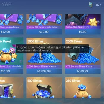 Mobile Legends Elmas Yükleme Sorunu