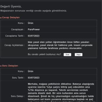 N11 Parspower, Ayıplı Malı İade Almıyor!