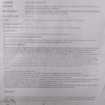 A101 Mağazasının, Tüketici Heyetinin Kararına Uymaması