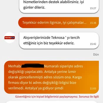 Teknosa Ürün Teslimat Beceriksizliği