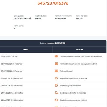 Antalya Aras Kargo Perge Şubesinden Şikayetçiyim