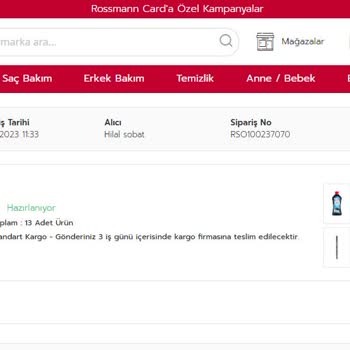 Rossmann Online Alışveriş Mağduriyeti