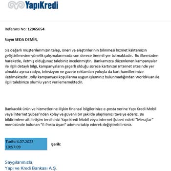 Jolly Tur Yapı Kredi Jolly Turda Katıldığım Kampanyanın Puanlarını Yüklemiyor!