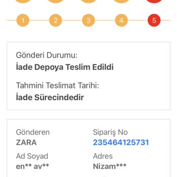 Zara Ürün Online Bölge Dışı İade