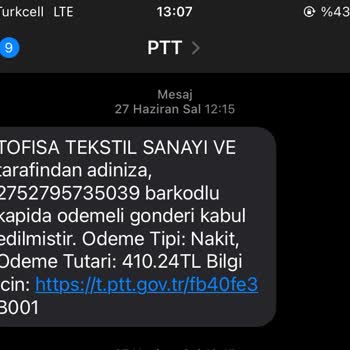 Tofisa Yola Çıkamayan Kargo