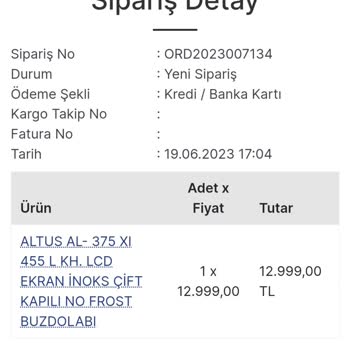 Ev Bazaar AVM 19/06/2023 Tarihi De Verdiğim Sipariş Kargoya Verilmedi.
