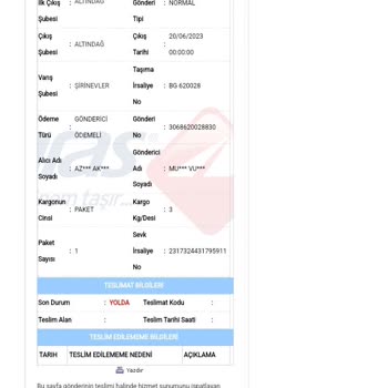 Aras Kargo Kargomu Bulamıyor Kargom Kayıp