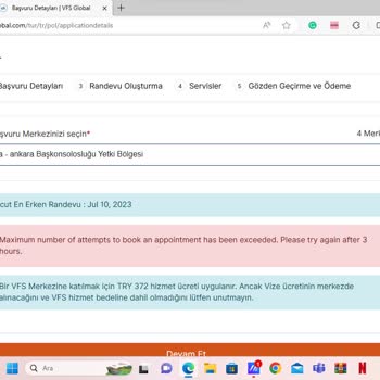 VFS Global Polonya Randevu Alma Hatası