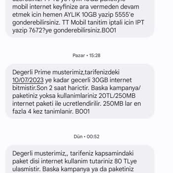 Türk Telekom Pişmanlıktır. İnternet Bitiminde Zorunlu Olarak 1GB 80 TL
