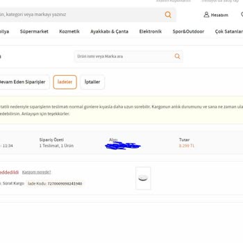 Trendyol Xiaomi Mi Vacuum Robot Süpürge Mop 2 İade Sorunu