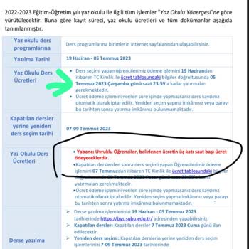 Sakarya Uygulamalı Bilimler Üniversitesi Yaz Okulu İçin Yabancılara Özel Zam