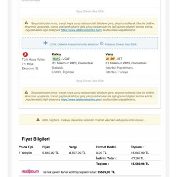 Ucuzabilet Zararımın Karşılanma Talebi